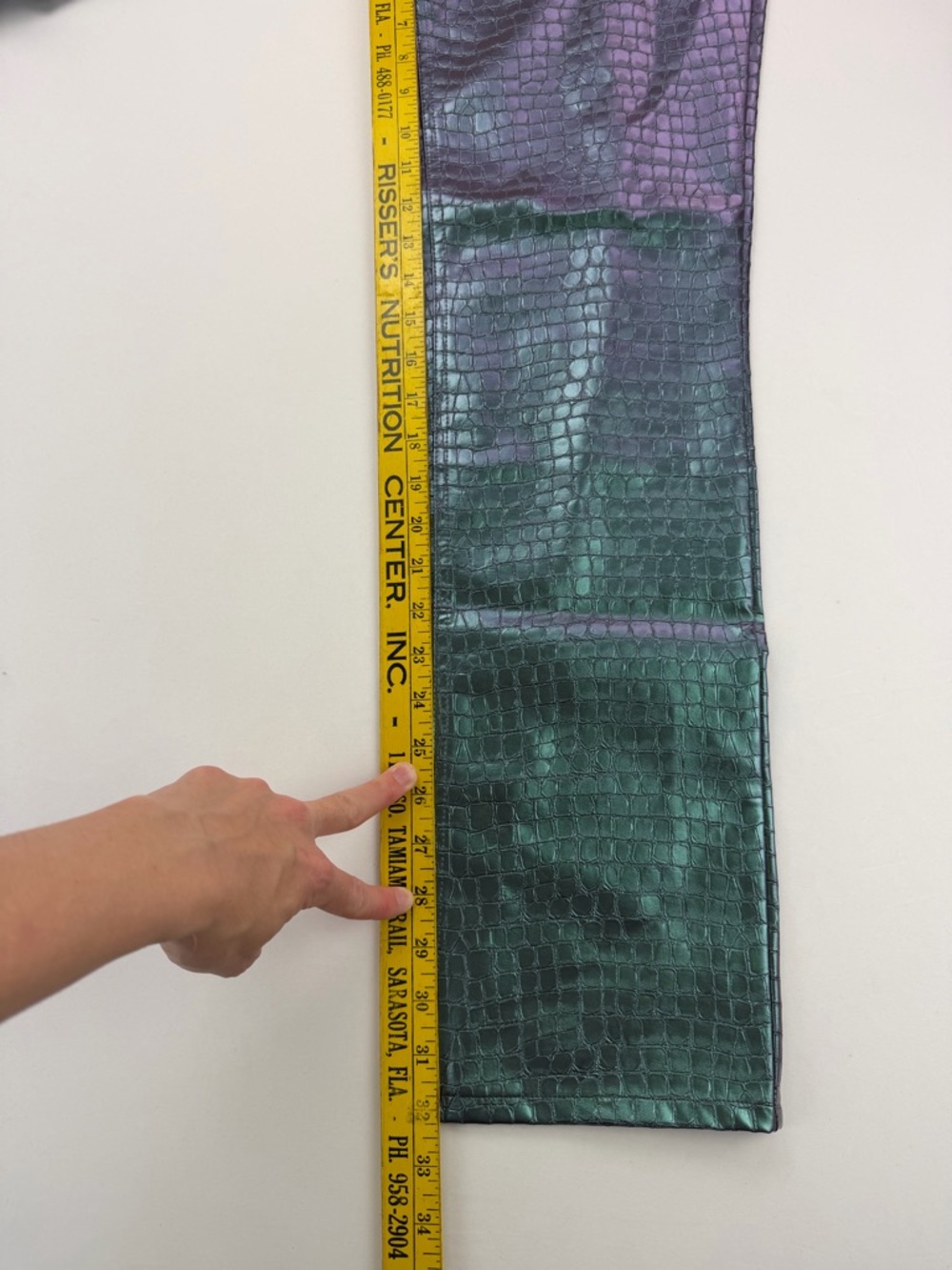 NEW AFRM 2 Piece Heston Croc Embossed Pants & Tube Top in Mermaid Iridescent - Picture 4 of 14